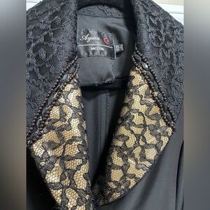 Midi embellished Abaya with mesh lace beads details size S